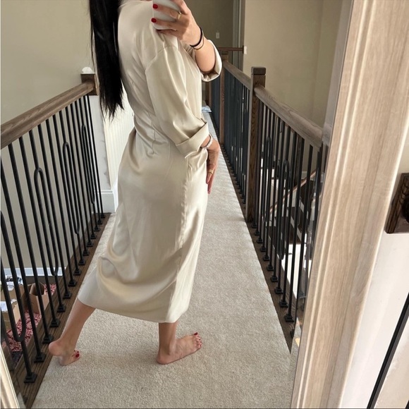 Zara Satin Effect Midi Dress - Picture 6 of 8